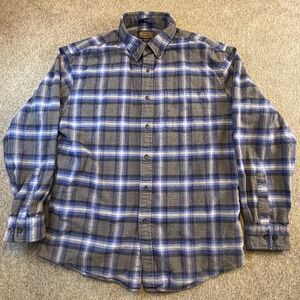 Pendleton Mens Flannel Button Up Shirt Plaid Long Sleeve Cotton Casual